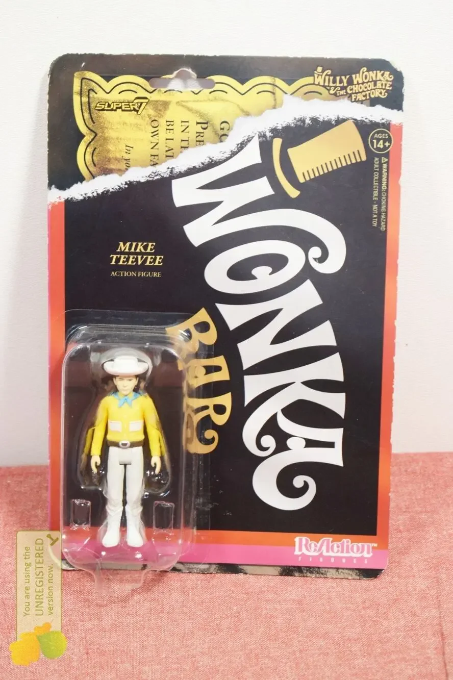 Super 7 ReAction Willy Wonka Mike Teevee Cowboy Figure (Pack Wear)